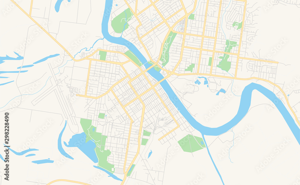 Printable street map of Rockhampton, Australia