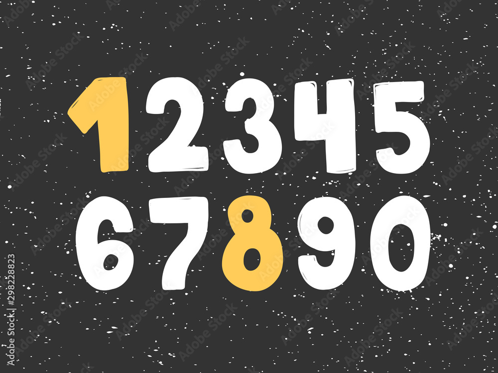 Hand drawn numbers Stickers for social media content. Vector hand drawn illustration design. Hand drawn numbers Stickers for social media content. Vector hand drawn illustration design.