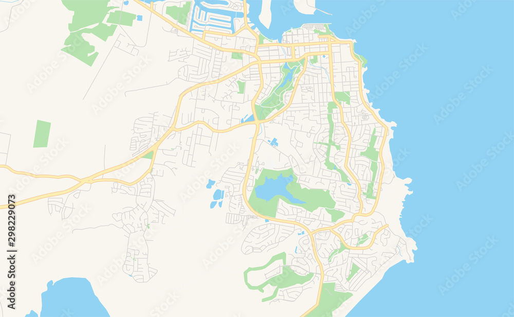 Printable street map of Port Macquarie, Australia