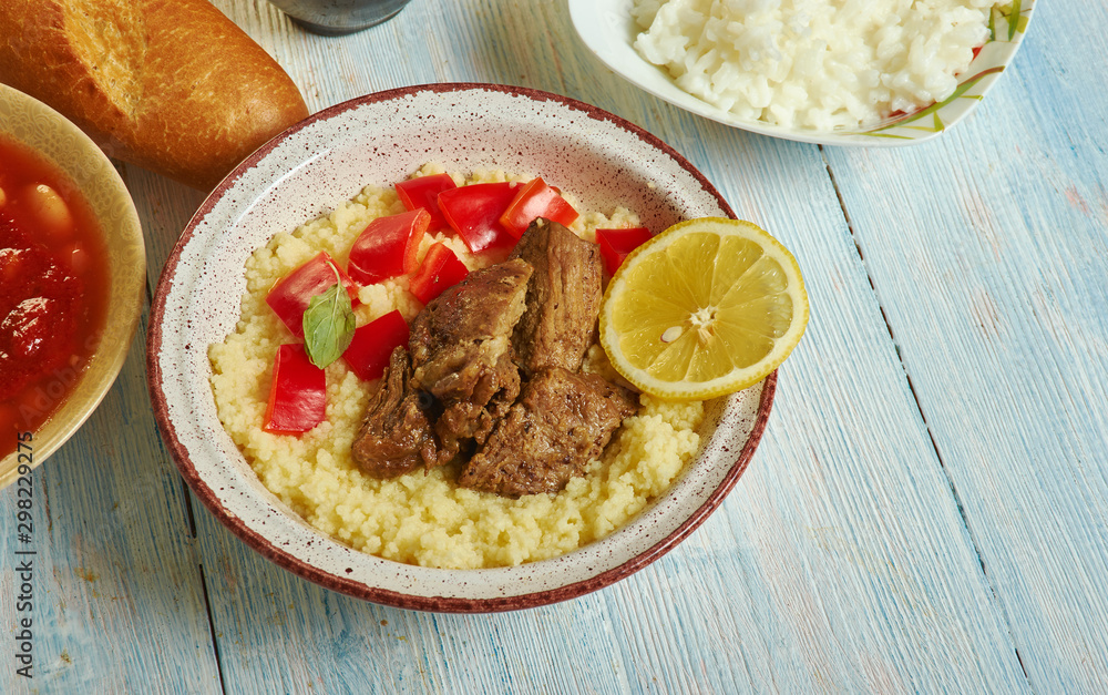 Senegalese couscous with beef and vegetable sauce Senegalese couscous with beef and vegetable sauce