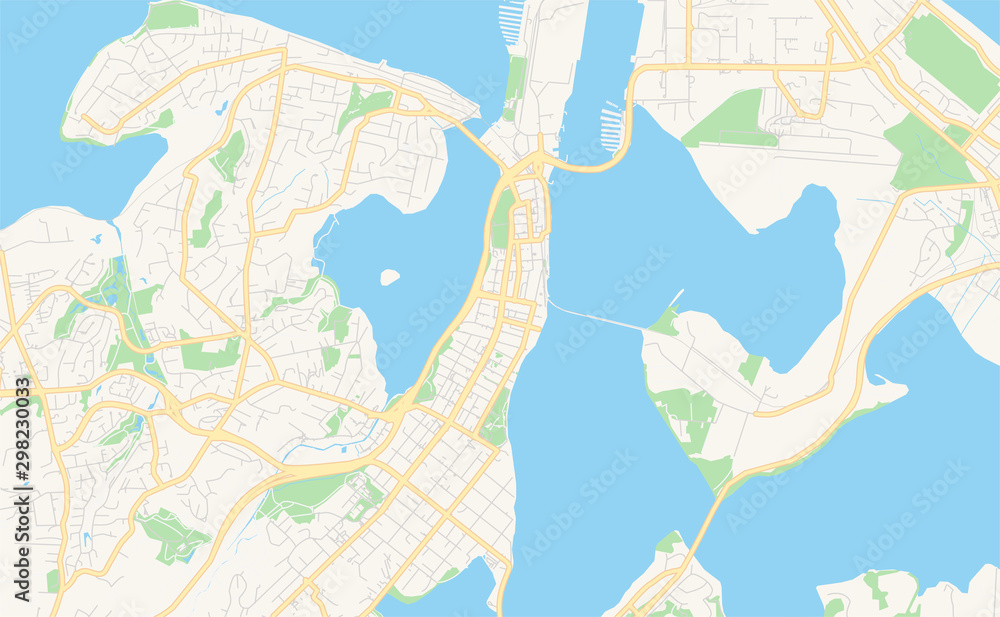 Printable street map of Tauranga, New Zealand