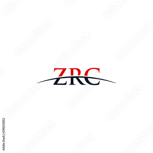 Initial letter ZRC, overlapping movement swoosh horizon logo company design inspiration in red and dark blue color vector photo