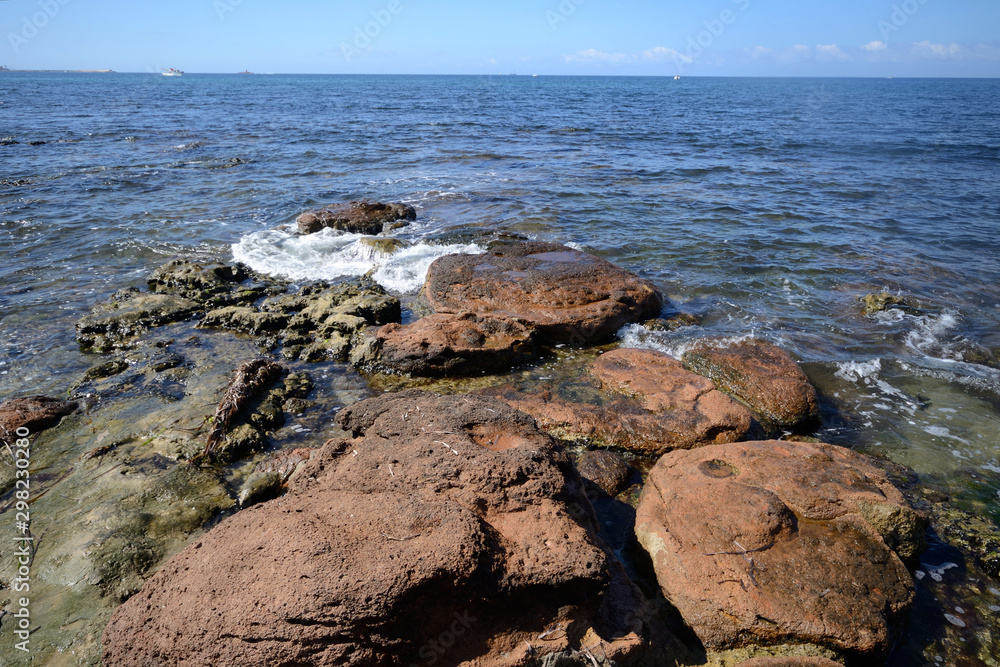 rocks in the Mediterranean sea of the northern Sardinia Island on a sunny summer day 