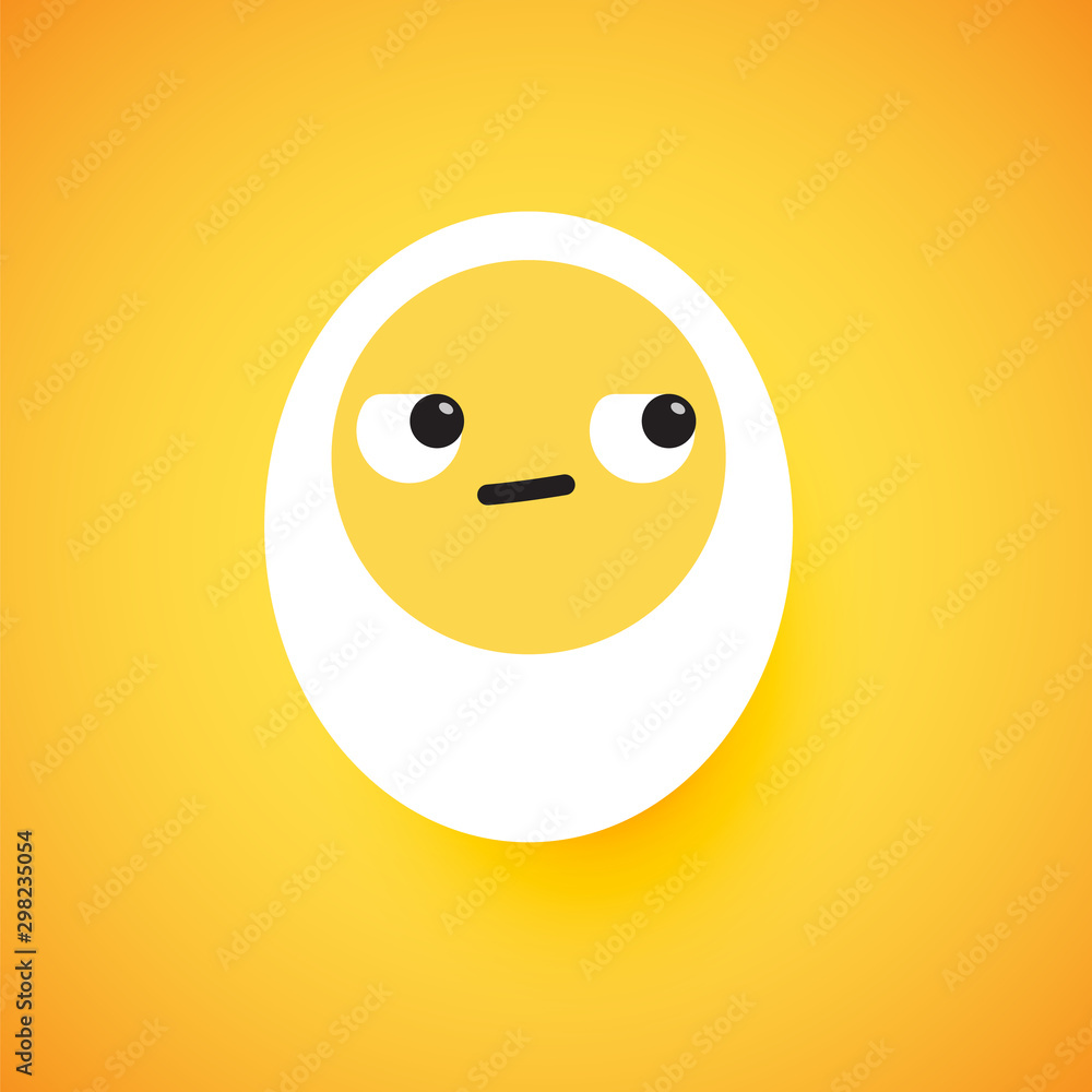 Fototapeta premium Cute egg emoticon face, vector illustration
