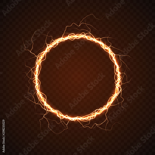 Electric circle with lightning effect.