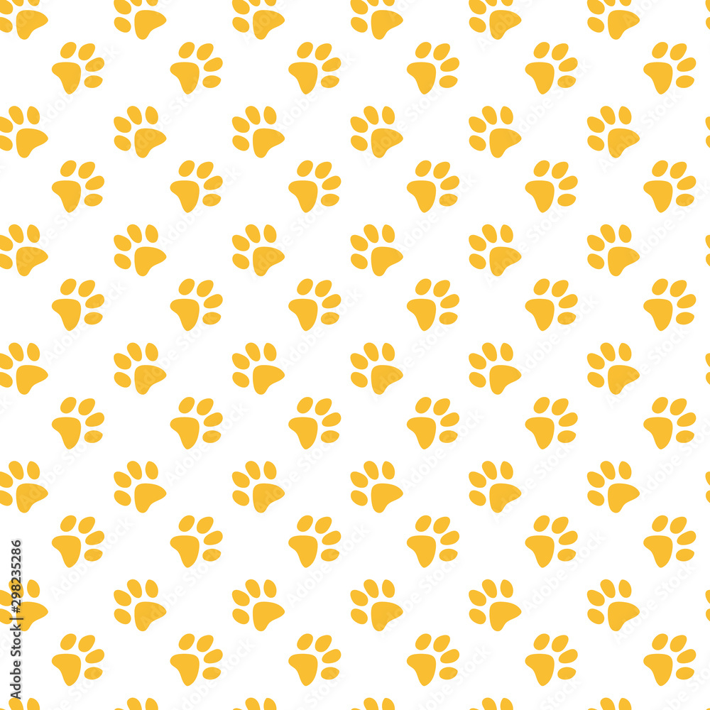 Seamless pattern with cute paws.A good choice for gift paper,wrapping,fabric printing,web page design.