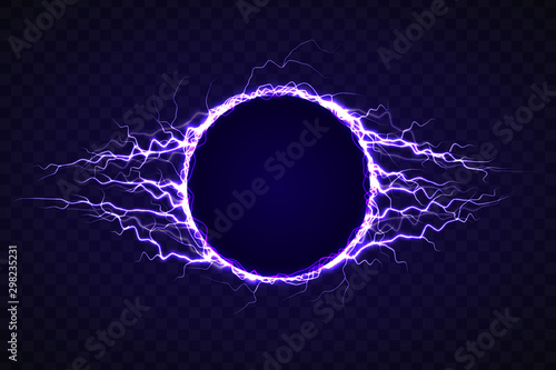Electric circle with lightning effect