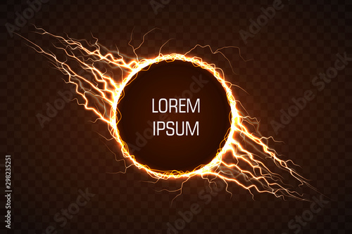 Electric circle with lightning effect