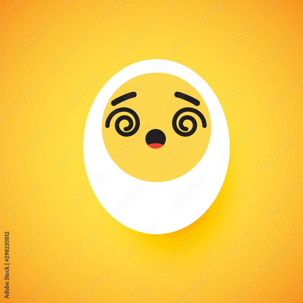 Fototapeta premium Cute egg emoticon face, vector illustration