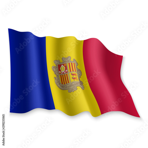 3D Waving Flag. Vector illustration