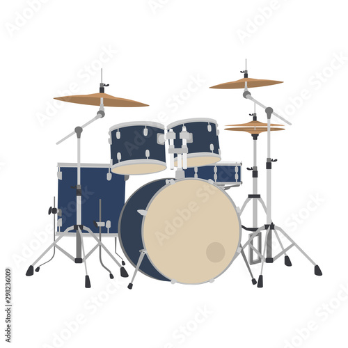 Drumset flat design vector. Illustration of drumset. Rock drumset. photo