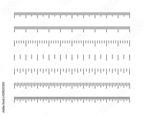 Set of ruler inches and cm scale