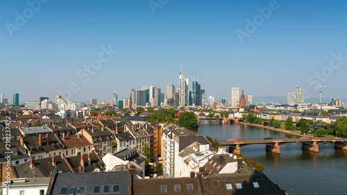 panoramic scene of Frankfurt skyline, Germany