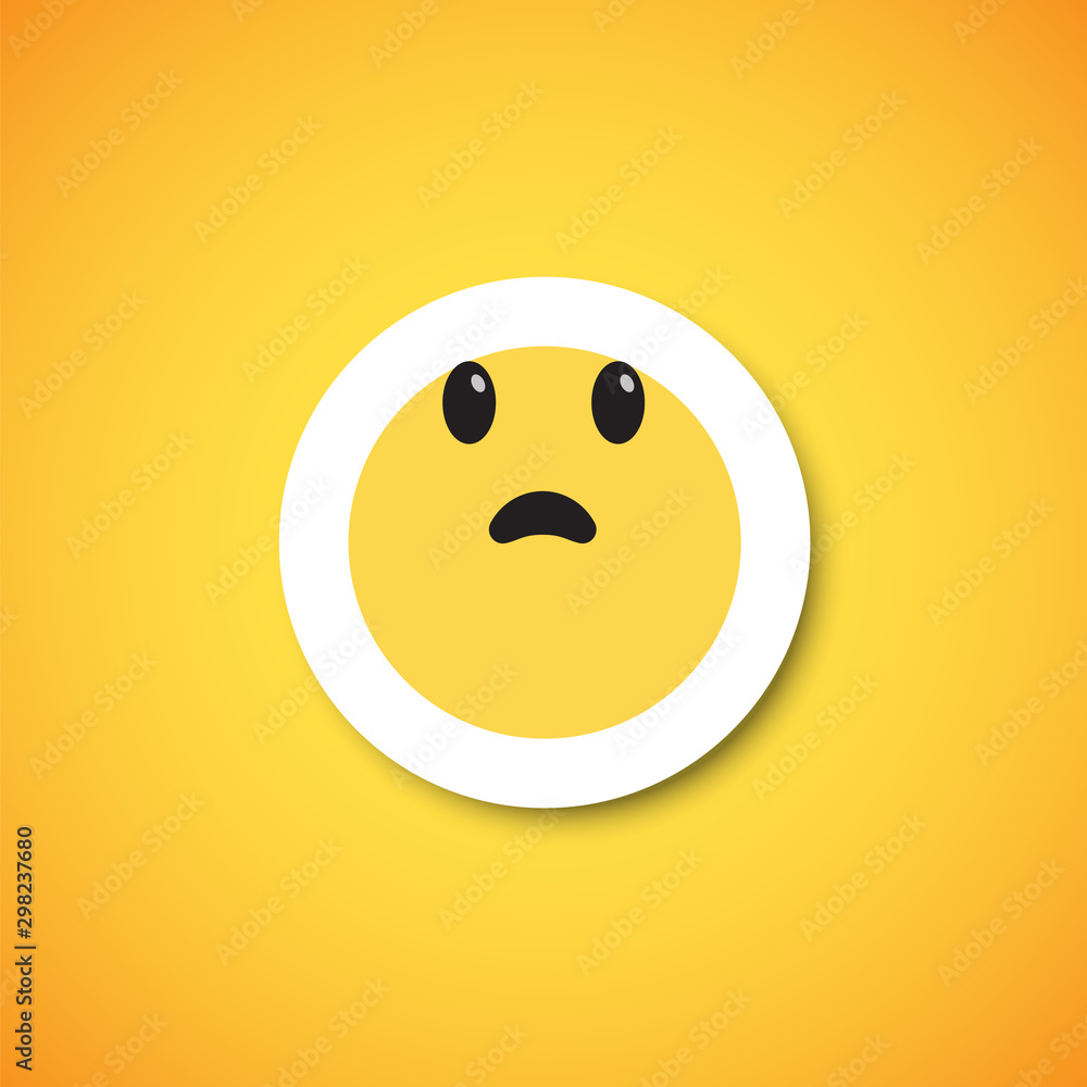 Fototapeta premium Yellow cute emoticon sticker, vector illustration