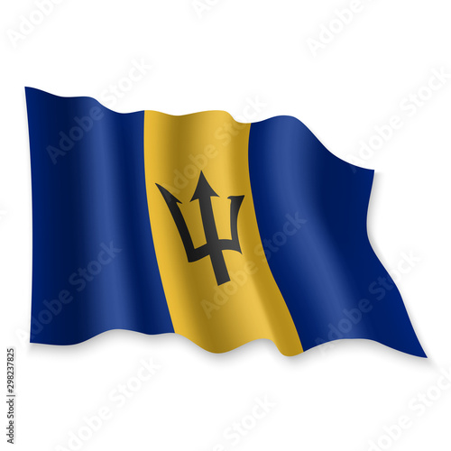 3D Waving Flag. Vector illustration