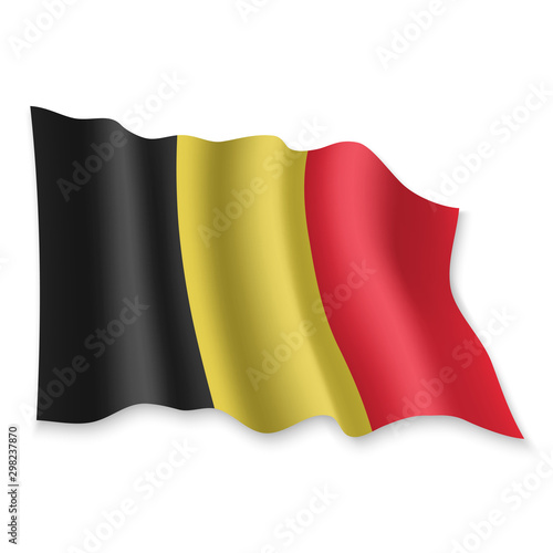 3D Waving Flag. Vector illustration