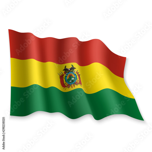 3D Waving Flag. Vector illustration