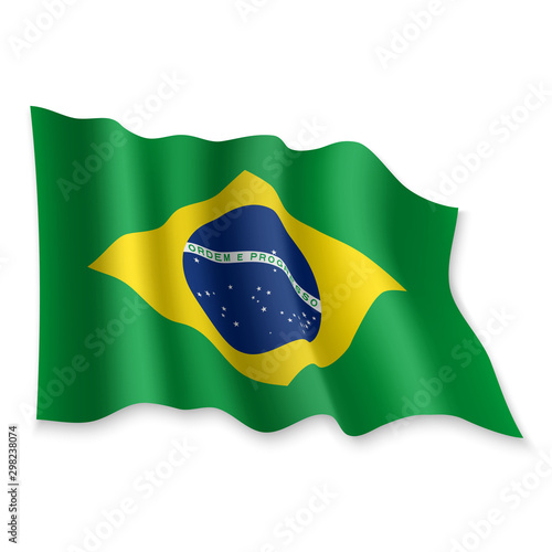 3D Waving Flag. Vector illustration