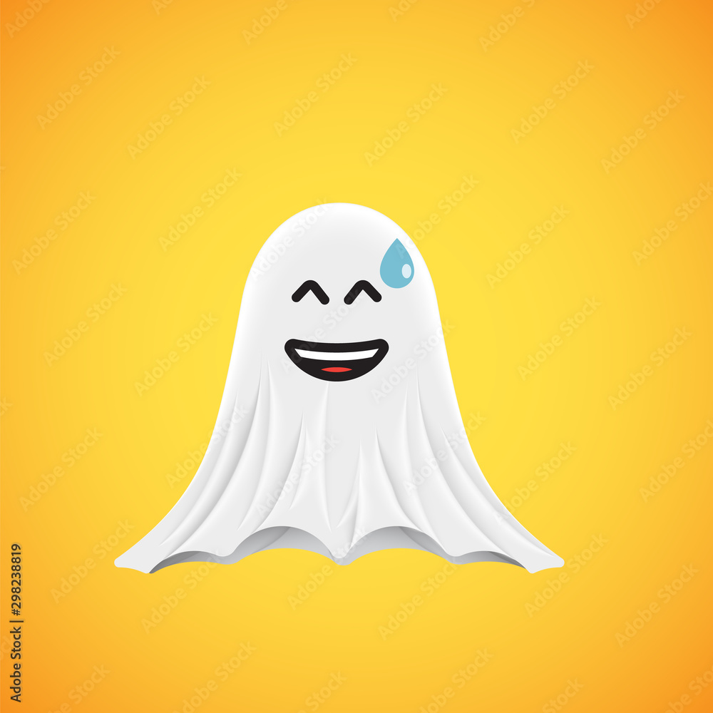 High-detailed cute ghost emoticon, vector illustration High-detailed cute ghost emoticon, vector illustration