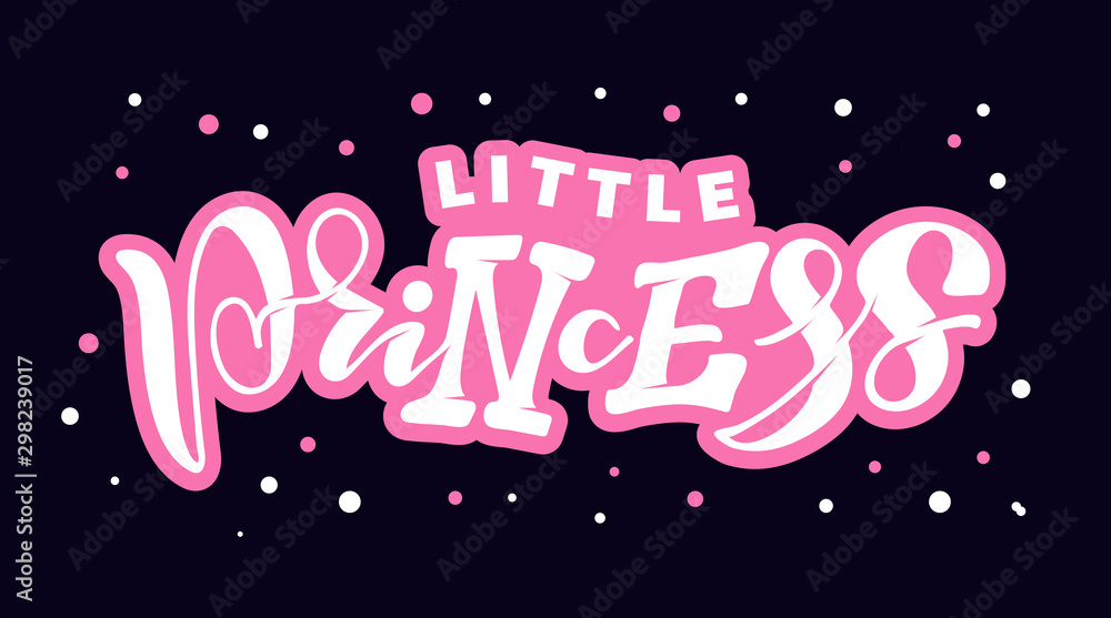 Little Princess - Little Prince - Baby Shower - cute hand drawn lettering postcard banner art. 