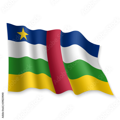 3D Waving Flag. Vector illustration
