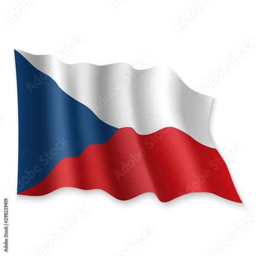 3D Waving Flag. Vector illustration