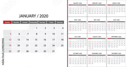 Simple calendar 2020