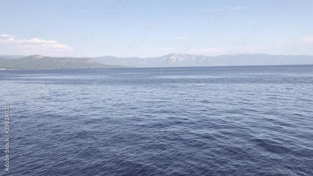 The waters of Lake Tahoe seen from a boat. The waters of Lake Tahoe seen from a boat.