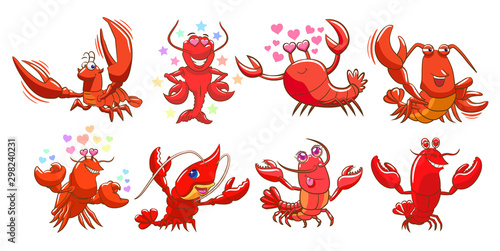 lobster vector set clipart design