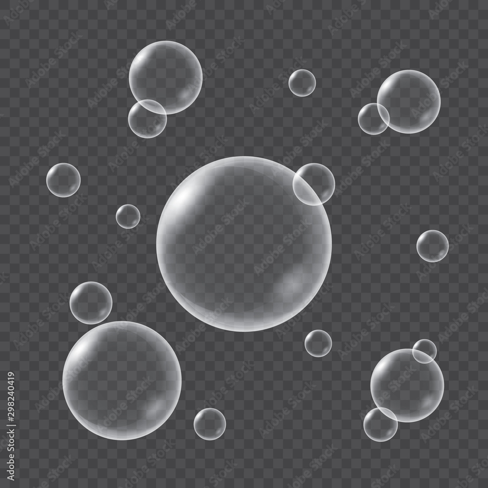Realistic water bubbles isolated Realistic water bubbles isolated