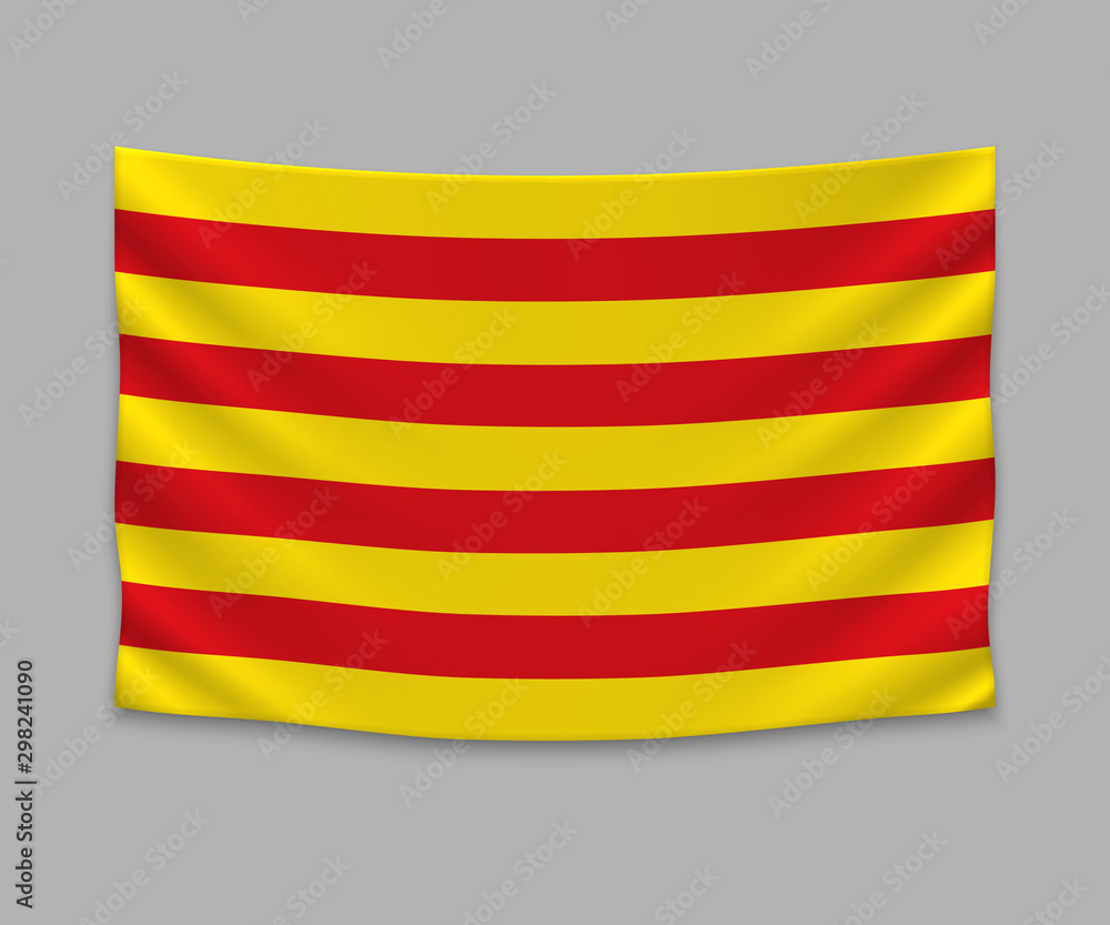 Obraz premium waving flag of Catalonia on white background
