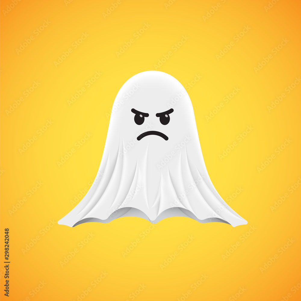 High-detailed cute ghost emoticon, vector illustration High-detailed cute ghost emoticon, vector illustration