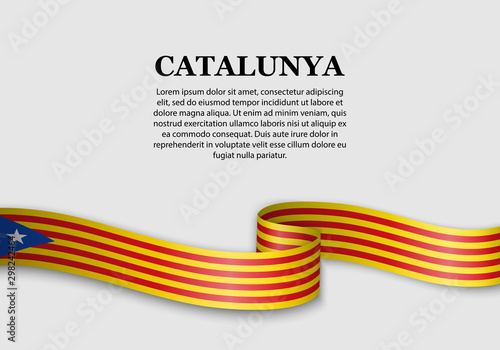 waving flag of Catalan Independentist - Estelada photo