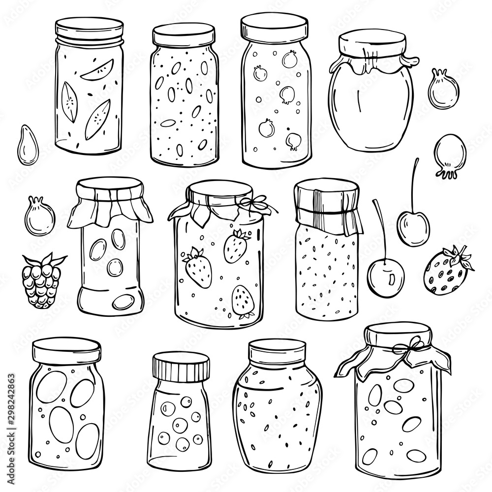 Jam Jar Doodle Isolated Hand Drawn Sketch Royalty Free SVG Cliparts  Vectors And Stock Illustration Image 117020557