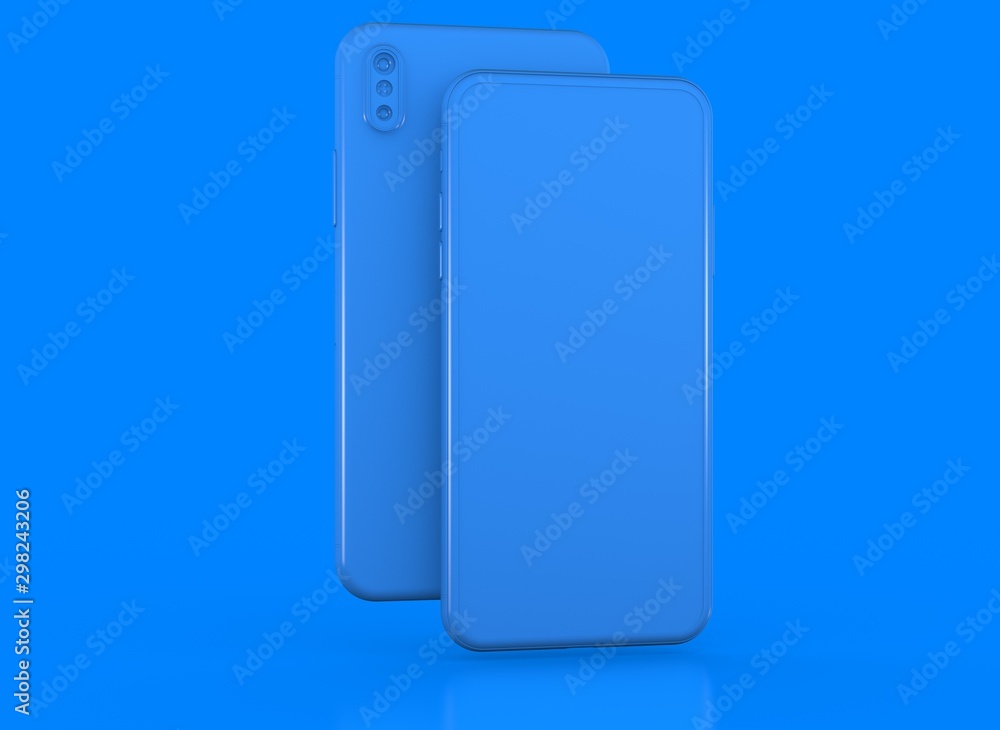 New smartphone with blank screen isolated Flat 3d New smartphone with blank screen isolated Flat 3d