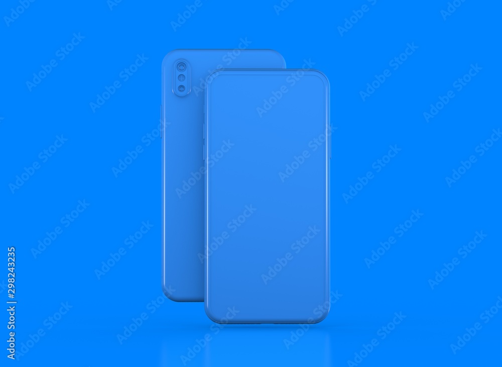 New smartphone with blank screen isolated Flat 3d New smartphone with blank screen isolated Flat 3d