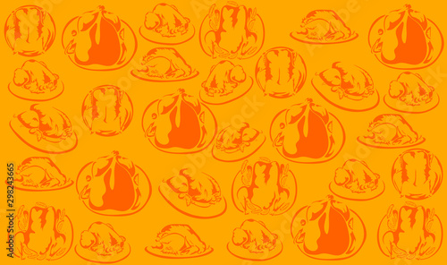 The pattern of contour-baked Turkey in the vector execution.