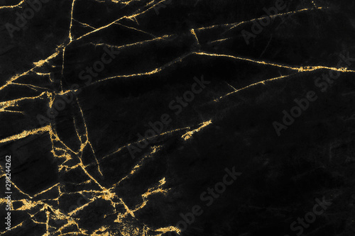 Black and gold marble texture design for cover book or brochure, poster, wallpaper background or realistic business and design artwork. © Tondone