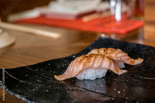 Obraz na płótnie tasty oriental food in japanese restaurant w salonie