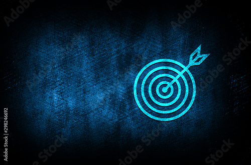 Target arrow icon abstract blue background illustration digital texture design concept
