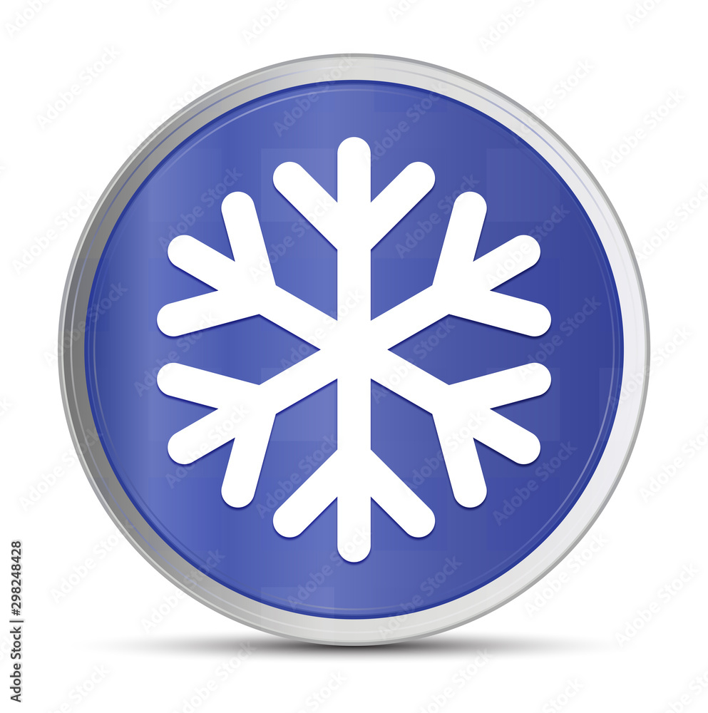 Snowflake icon prime blue round button vector illustration design silver frame push button Snowflake icon prime blue round button vector illustration design silver frame push button