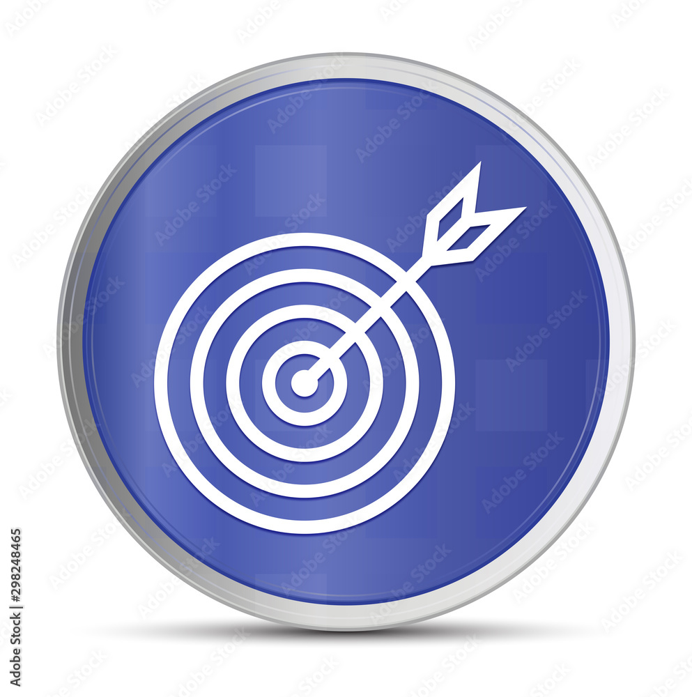 Target arrow icon prime blue round button vector illustration design silver frame push button Target arrow icon prime blue round button vector illustration design silver frame push button