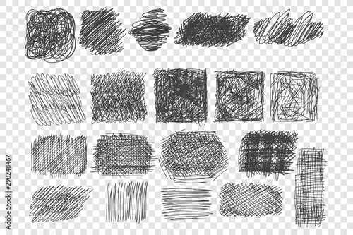 Types of pen hatching set