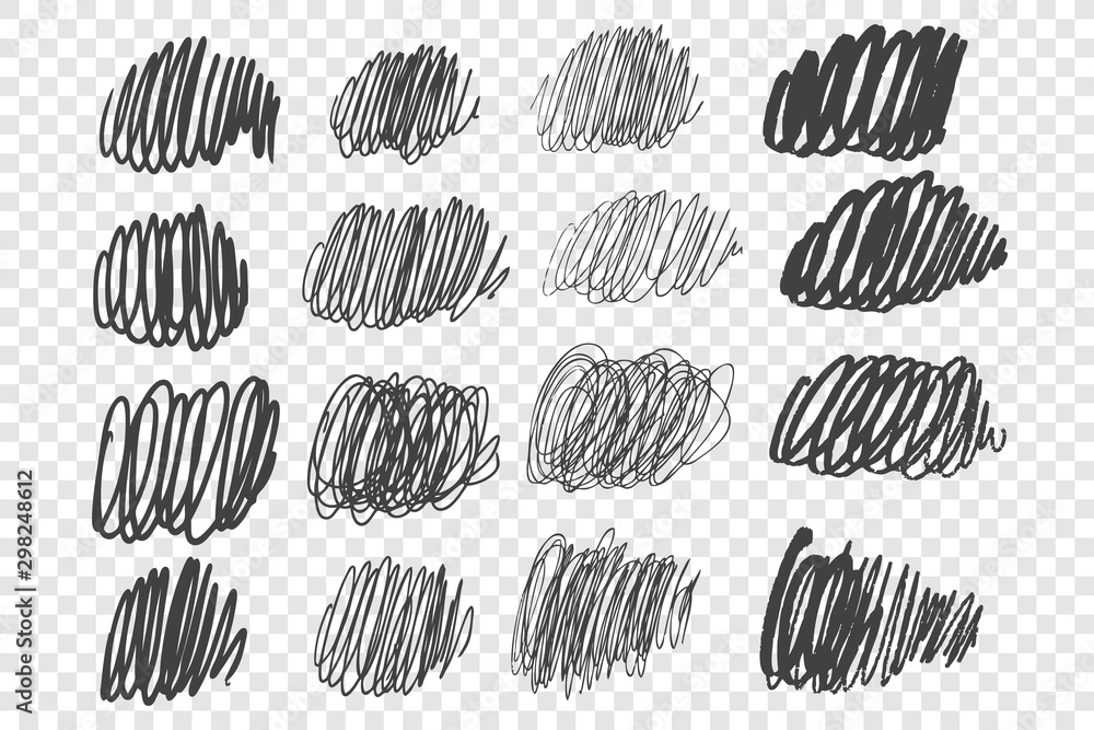 Scribbles and scrawls hand drawn doodle set Scribbles and scrawls hand drawn doodle set