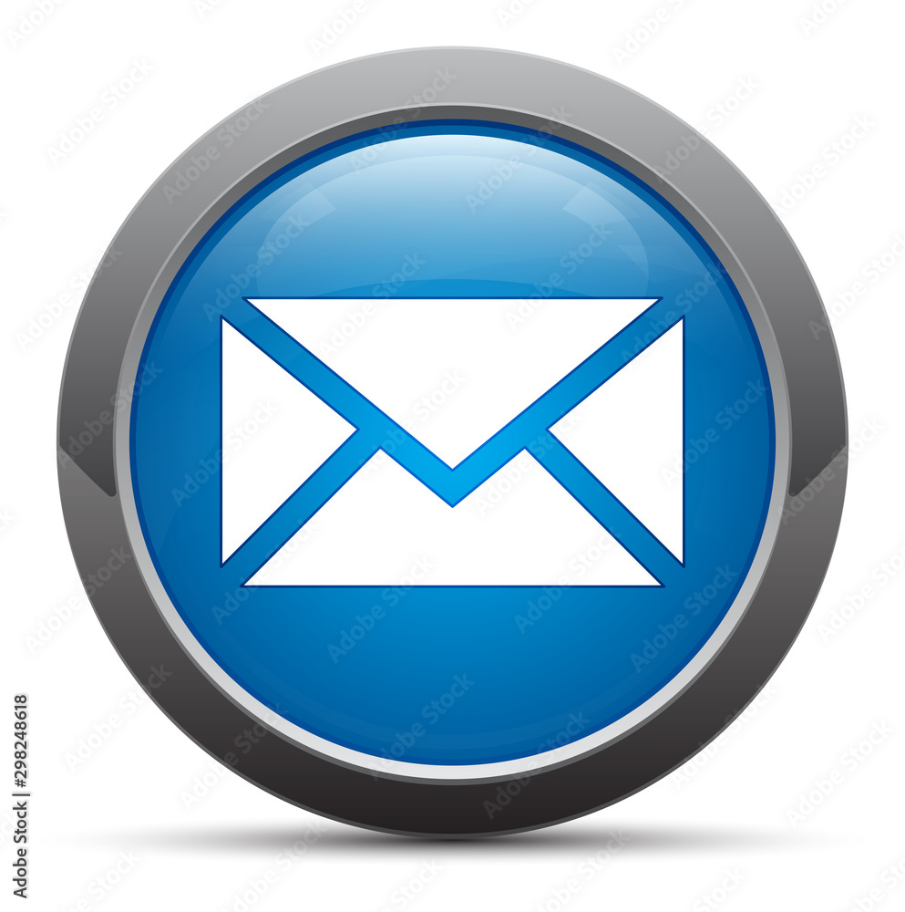 Email icon premium blue round button vector illustration Email icon premium blue round button vector illustration