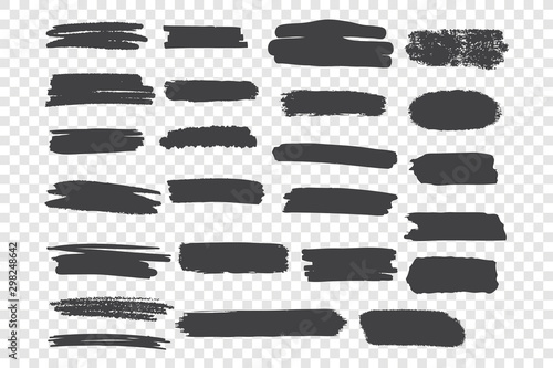 Brushstroke smudges vector illustrations set