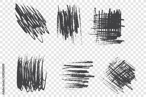 Brushstroke scribbles vector illustrations set