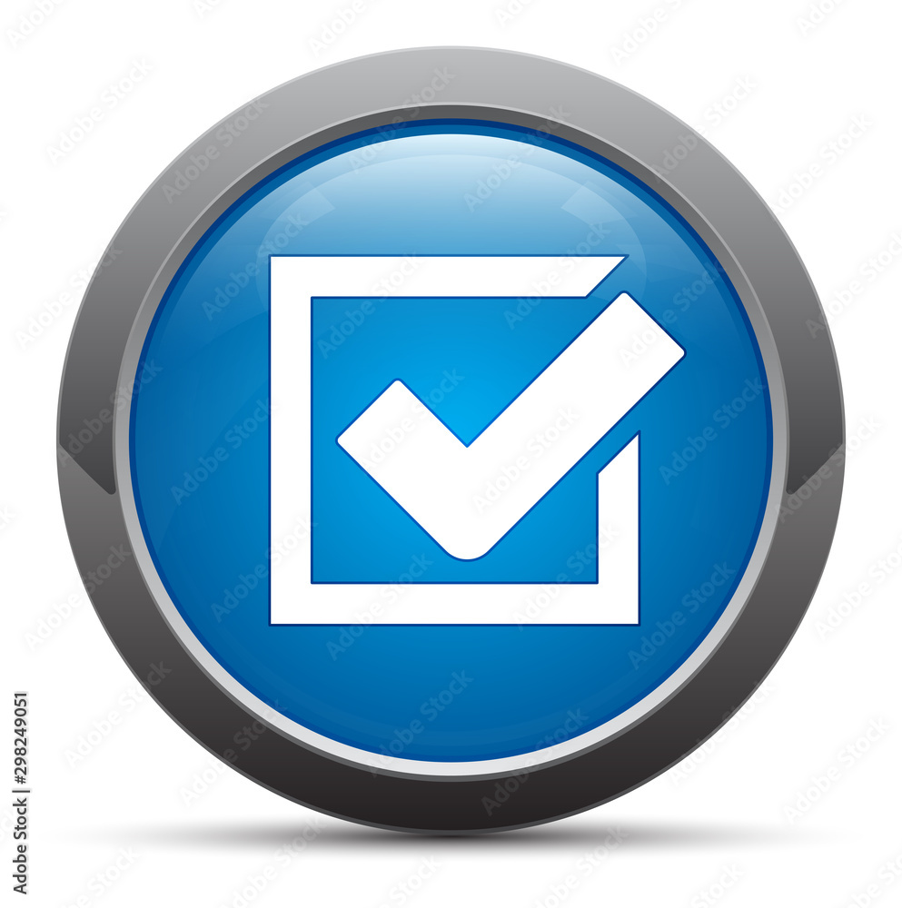 Check box icon premium blue round button vector illustration Check box icon premium blue round button vector illustration