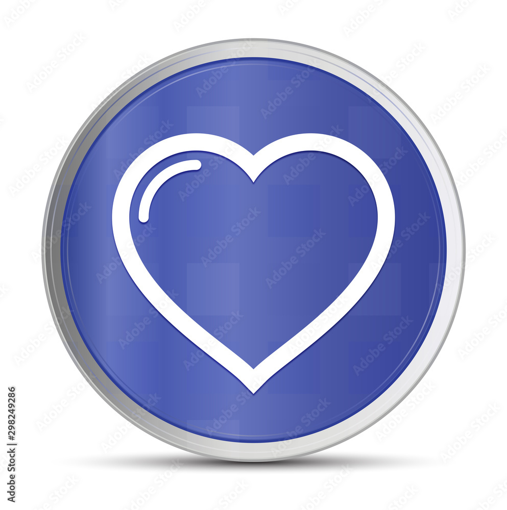 Heart icon prime blue round button vector illustration design silver frame push button Heart icon prime blue round button vector illustration design silver frame push button