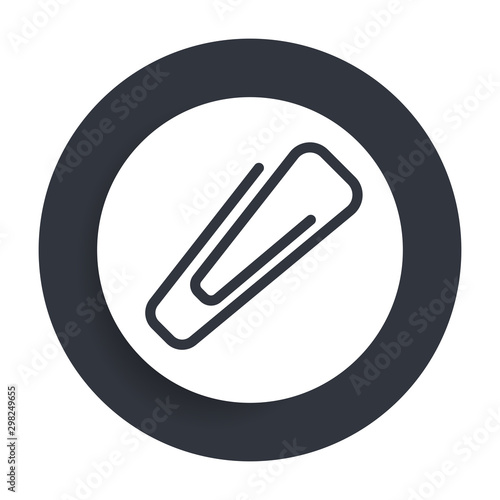 Free Download Paper clip icon flat vector round button clean black and white design concept isolated illustration - GFXLoad